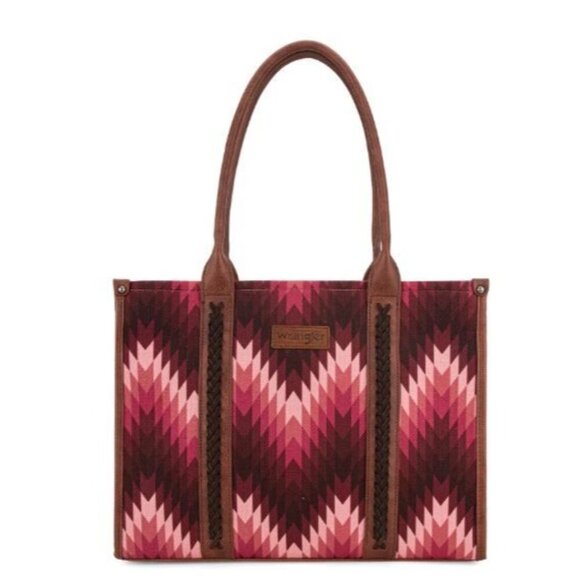 Wrangler Southwestern Pattern Dual Sided Print Concealed Carry Wide Tote - Picture 4 of 14